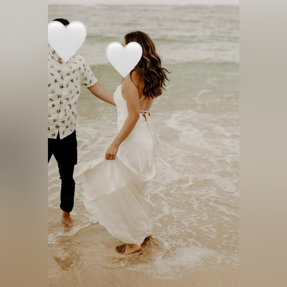 Lulu’s Silk Flowy White Dress - Picture 4 of 4